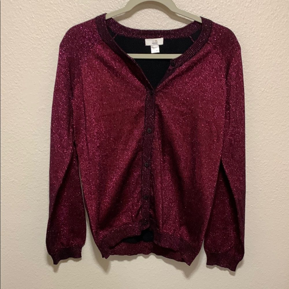 Special Editions Red V-Neck Cardigan Sweater Size XXL